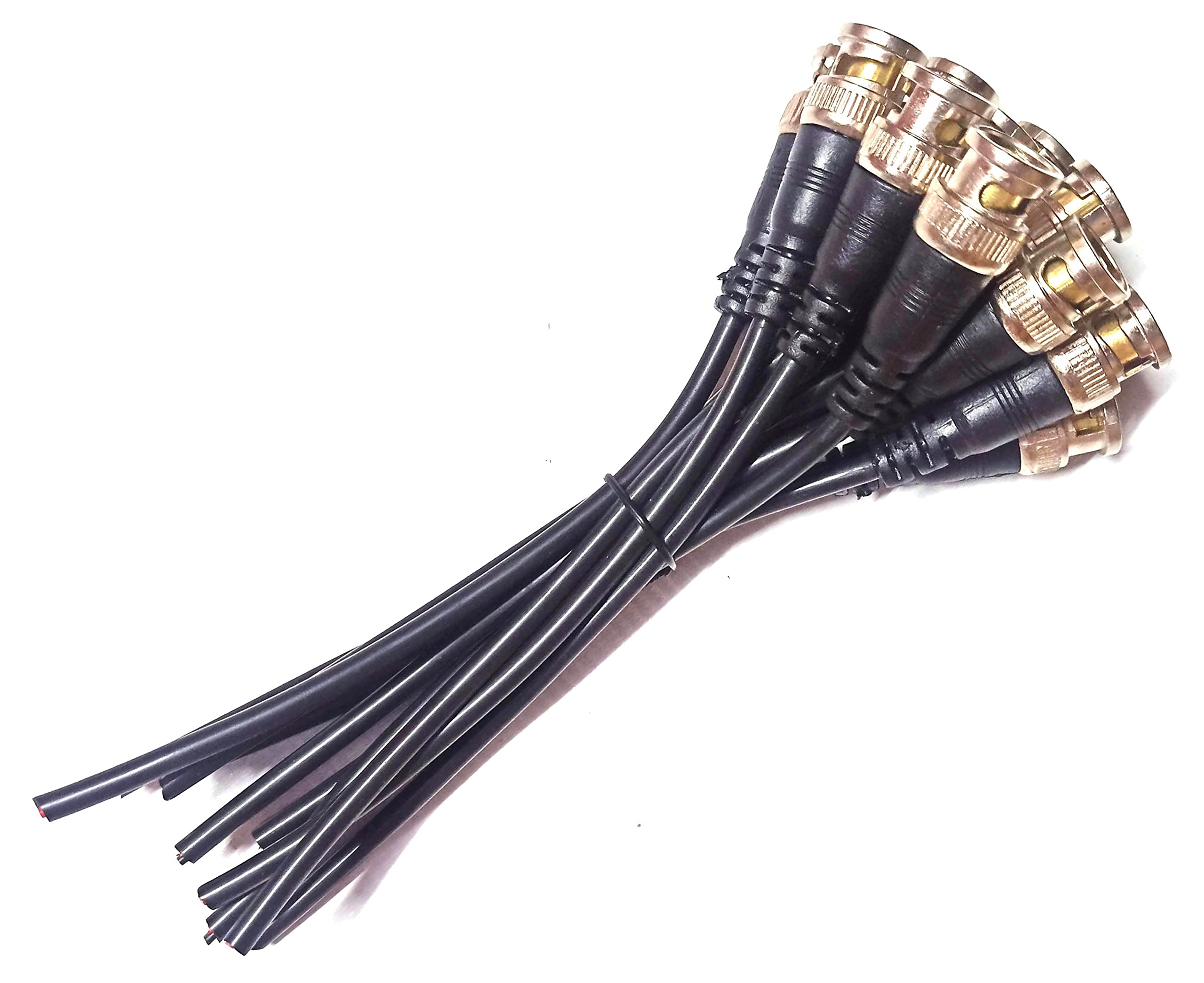 TAAPSEE 20 Pieces BNC Connector with Copper Wire Moulded - 18CM for Surveillance CCTV Camera (Black)-image-48