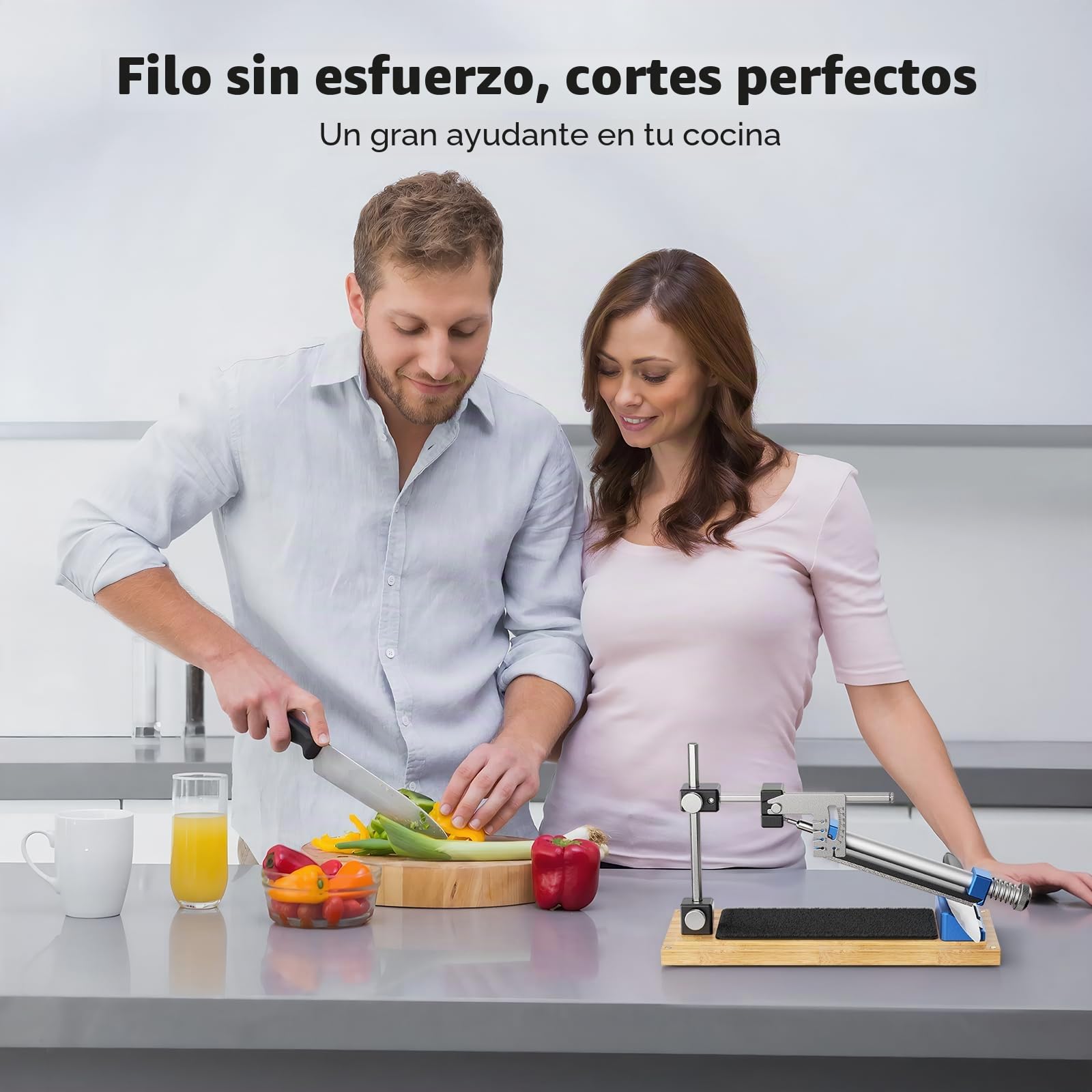 Afilador de cuchillos manual con guía de ángulo | Jradse Afilador de cuchillos manual con guía de esquina