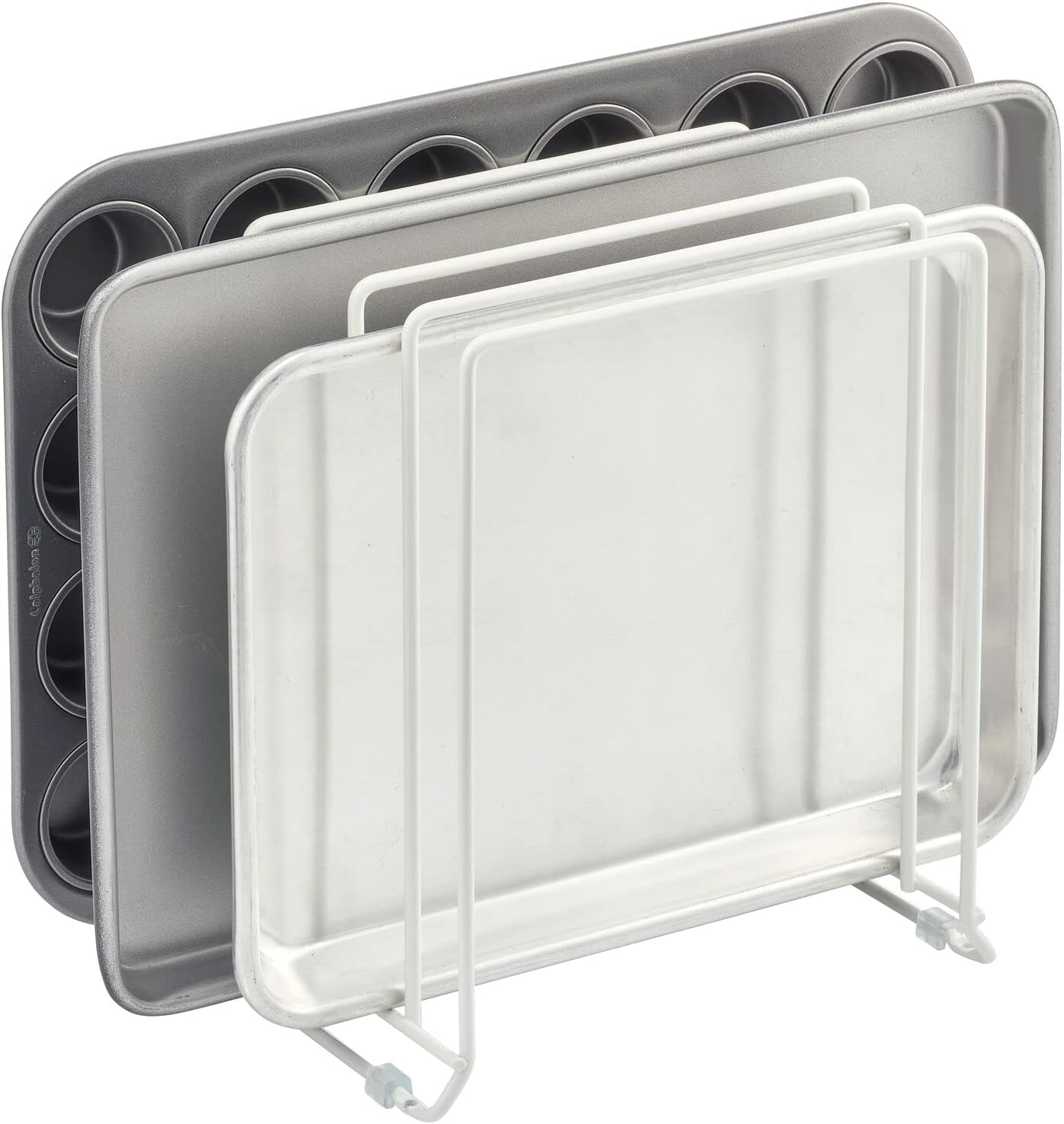 X-Large Steel Kitchen Organizer Tray – 5 Slot Storage Rack in White