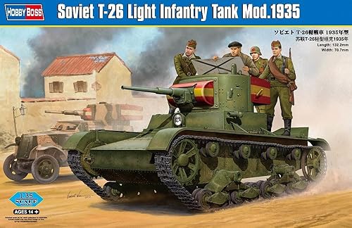 Hobby Boss Tanque de infantería ligera T-26 1935 Kit de construcción de modelo de vehículo terrestre militar