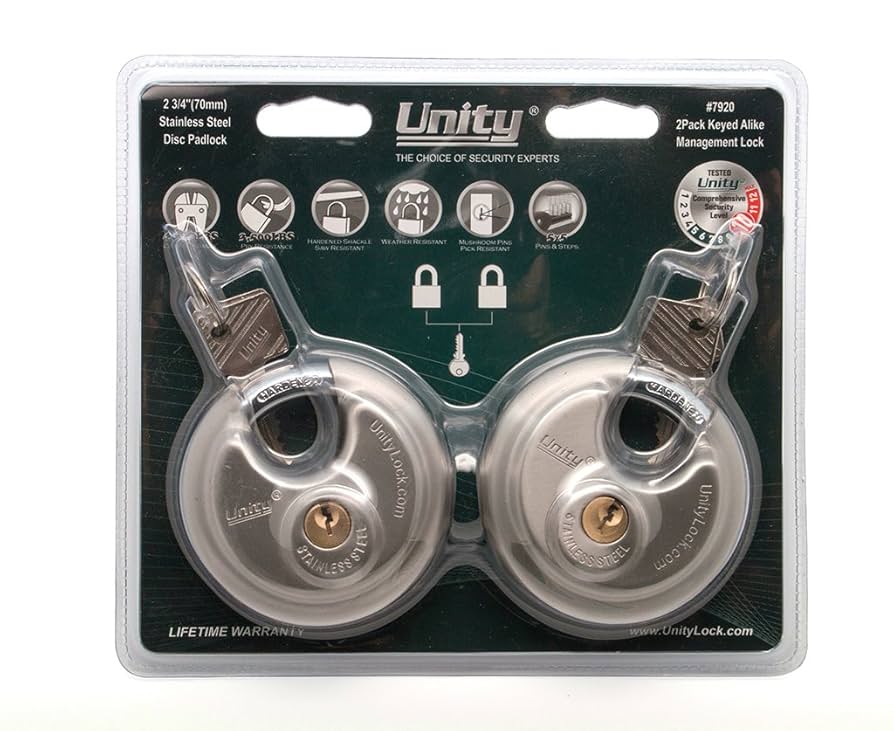 Same Keys for 2 Stainless Steel Disc Padlock 2-3/4