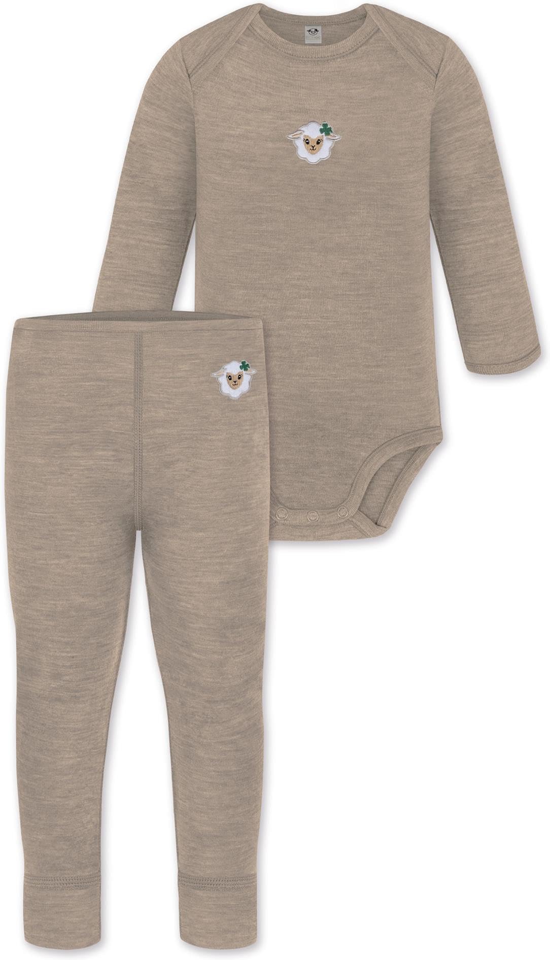normani Baby Merino Winter Thermo Set Woll Langarm Body Strampler und Hose - Leggings Thermounterhose aus 100% Bio-Merinowolle für Junge und Mädchen
