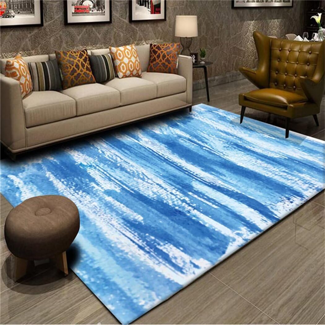 Tapis pour chambre fille bleu 180x230 cm pour créer un coin lecture cosy