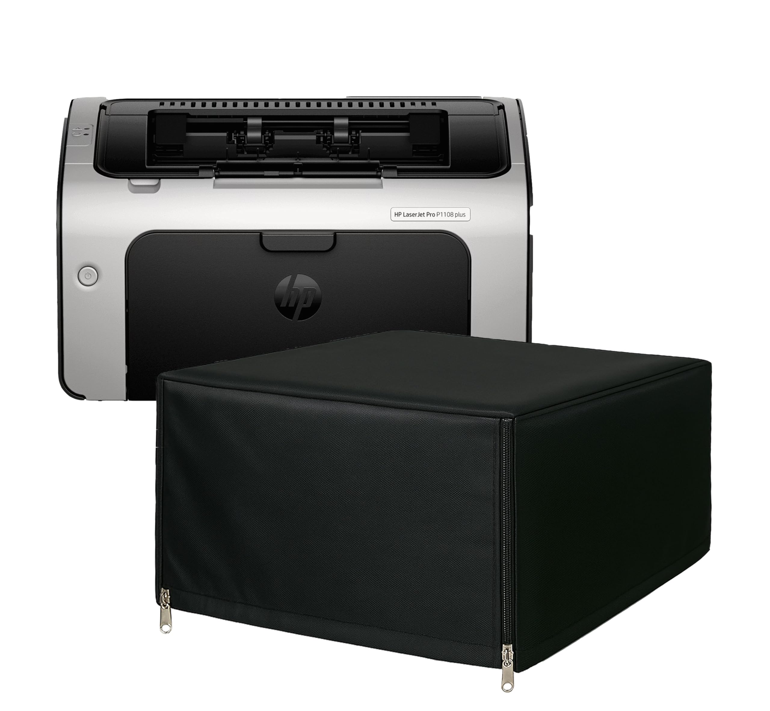 VONBAER Chain Printer Cover for HP LaserJet Pro P1108 Plus Single Function Monochrome Laser Printer - Black colour / Dustproof / Waterproof / Washable-image-46