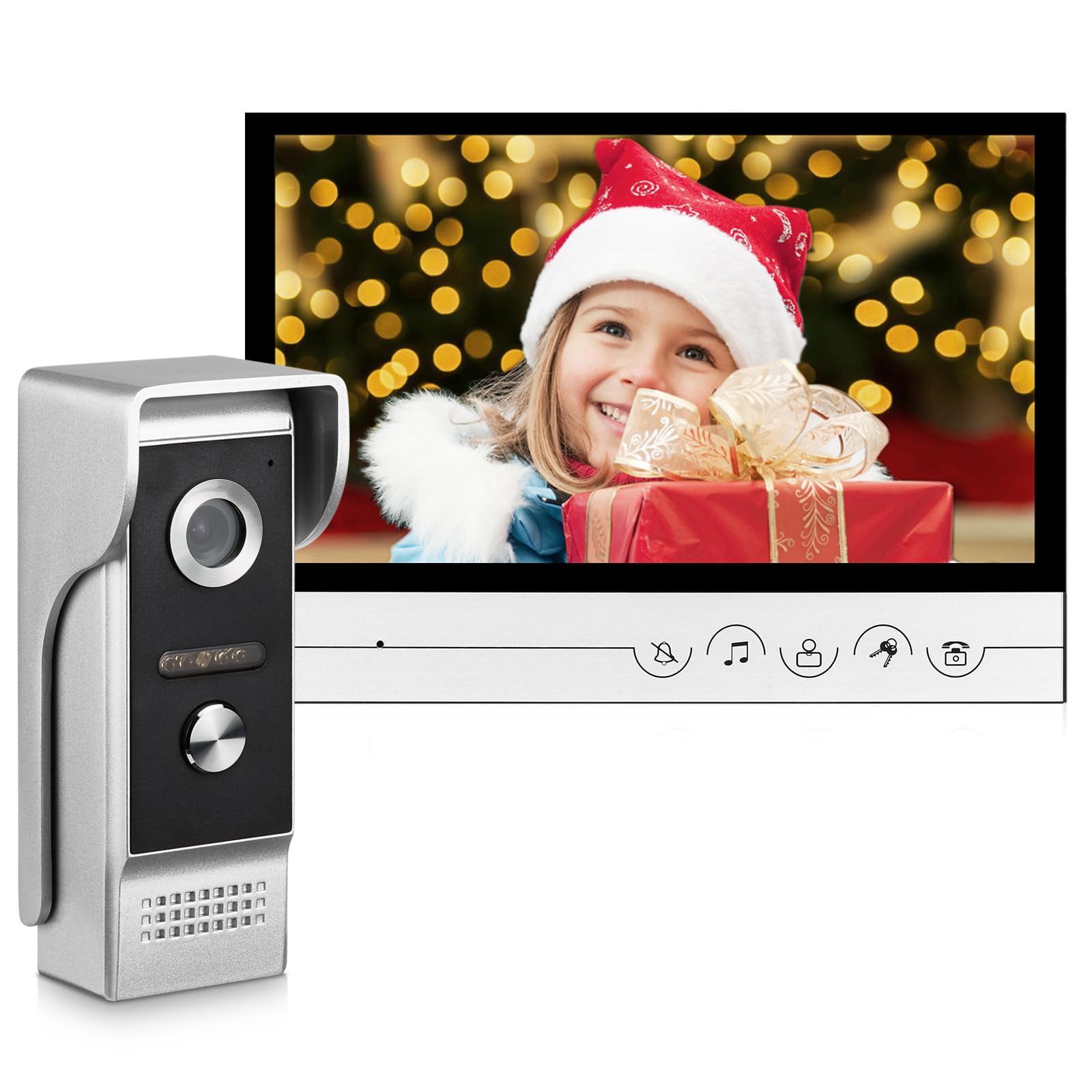 Videocitofono cablato con videocitofono, monitor da 9 pollici, kit per videocitofono con videocamera HD, supporto per sblocco, monitoraggio, citofono bidirezionale per villa, casa, ufficio