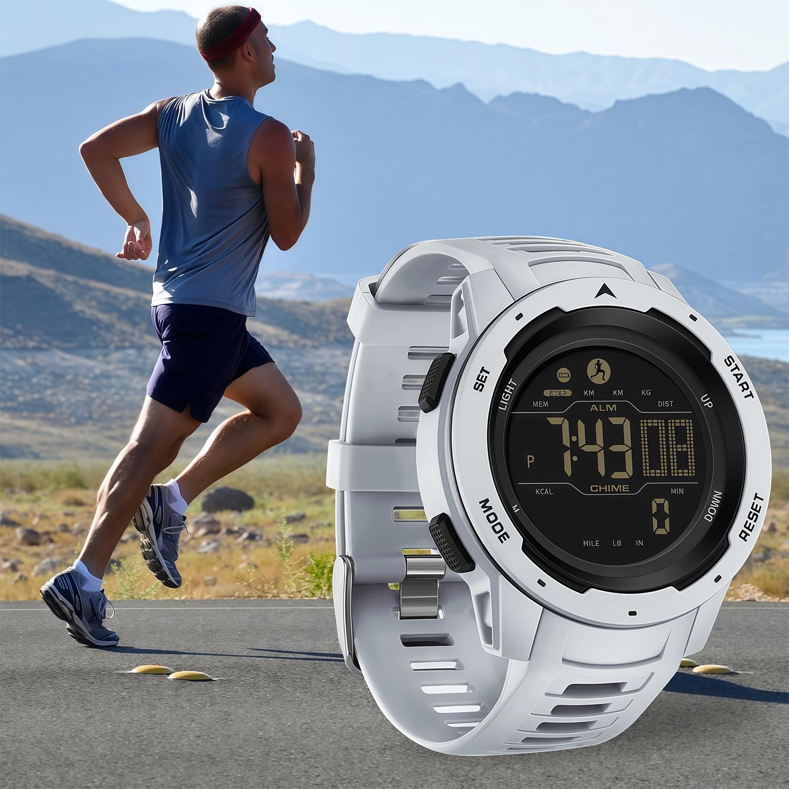 Flintronic Montre Podomètre, sous-Marin Montre de Plongée, Pédomètre Montres Bracelet Homme avec Comptage de Pas Calories Distance, pour Garçons et Filles Enfants