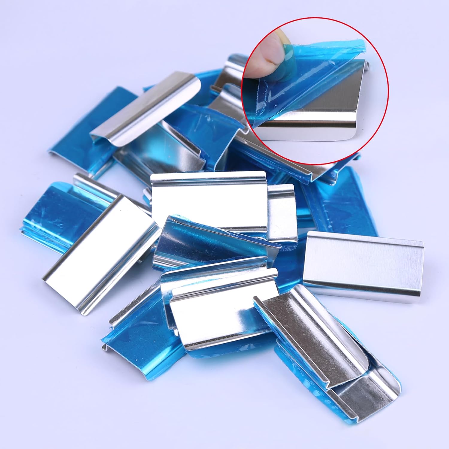 30pcs Window Screen Spline Channel Pull Lift Tabs, C Shape Aluminum Anti-UV Pull Tabs, Universal Hollow Spine Channel Lift