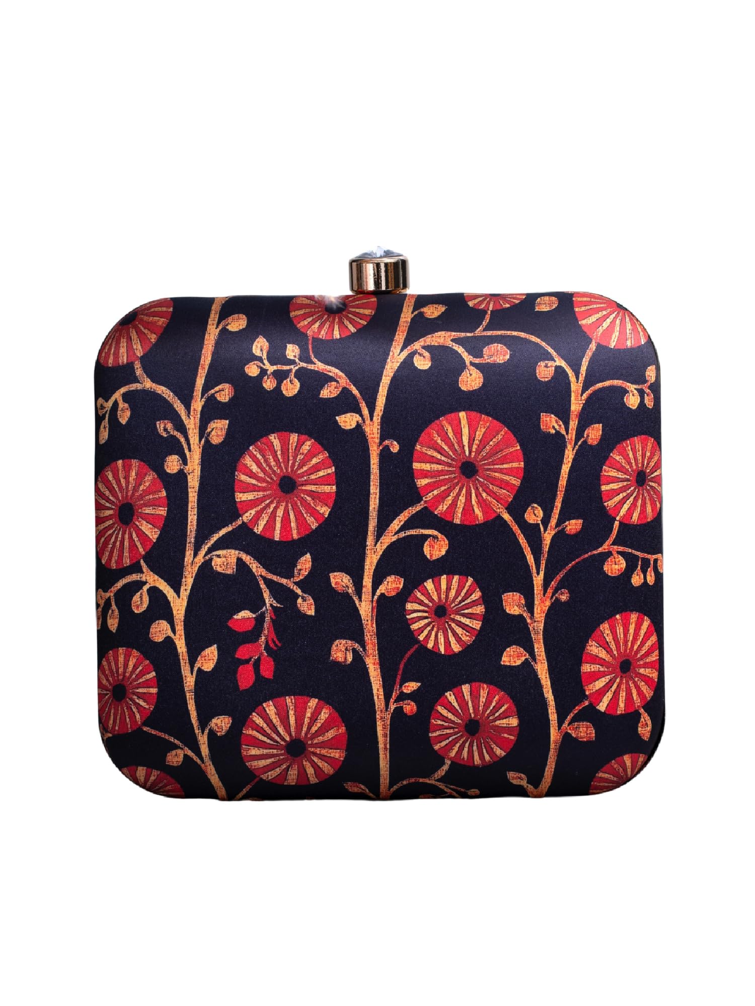 artklim Floral Printed Box Clutch Bag for Women with Detachable Strap Chain - Elegant Evening Purse Weddings & Occasions - Gift for Woman-picture-45