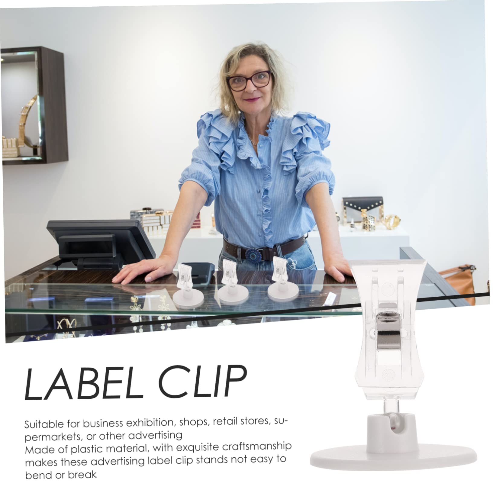 jojofuny 5 Set Clip Girevoli Per Etichette Da Supporti Plastica Trasparente Per Cartelli Pubblicitari Per Negozi Supermercati E Esposizioni Facili Da Usare E Compatti 16 Pezzi * 5