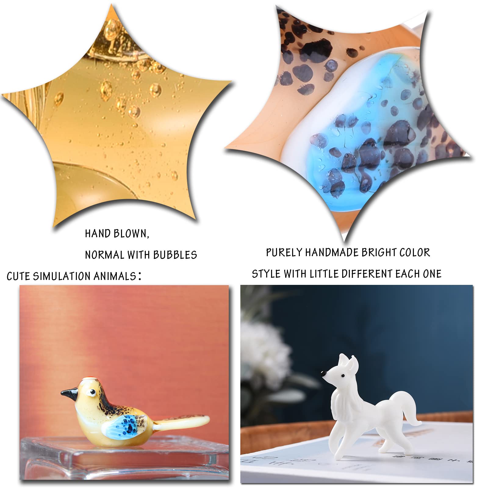 Amazon.co.jp: 吹きガラス 動物 クリスタルフィギュア 鳥の置物 アート