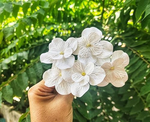 Miniatura 4 de JAKAPAN Flores de hortensias de papel de morera, flores artificiales con tallos de alambre para bodas, fiestas, decoración del hogar, adornos de