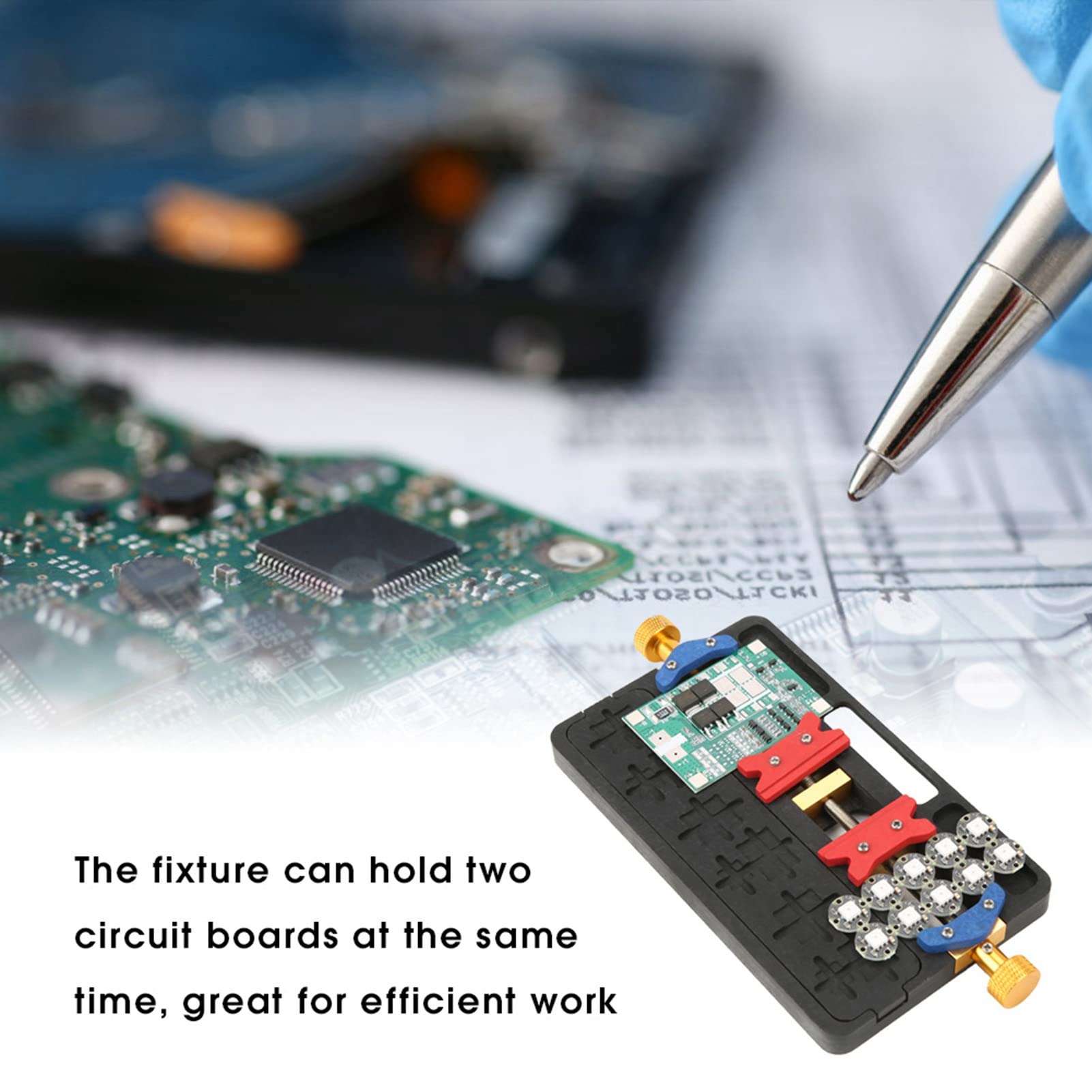 Support Fixation PCB Professionnel Pour Réparation IPhone IPad - 3 Slots Carte Mère + 10 Puces, Ultra Stable !