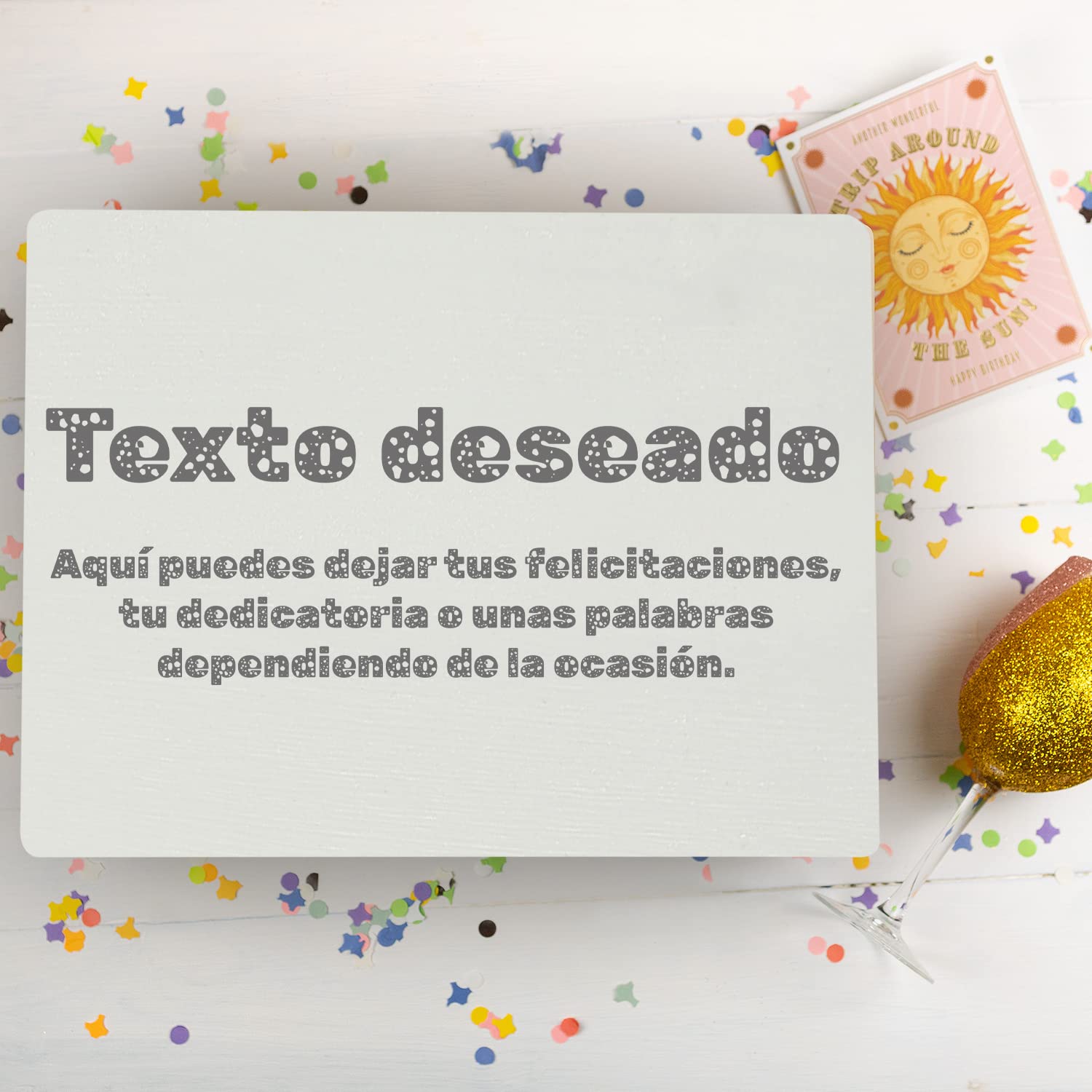 Creative DECO Blanca Caja de Regalo con tu Texto Personalizado Cumpleaños | Caja Madera de Recuerdos Personalizada | Mujeres, Hombres y Parejas | Impresión | Personalizadas Personalizados Fiestas