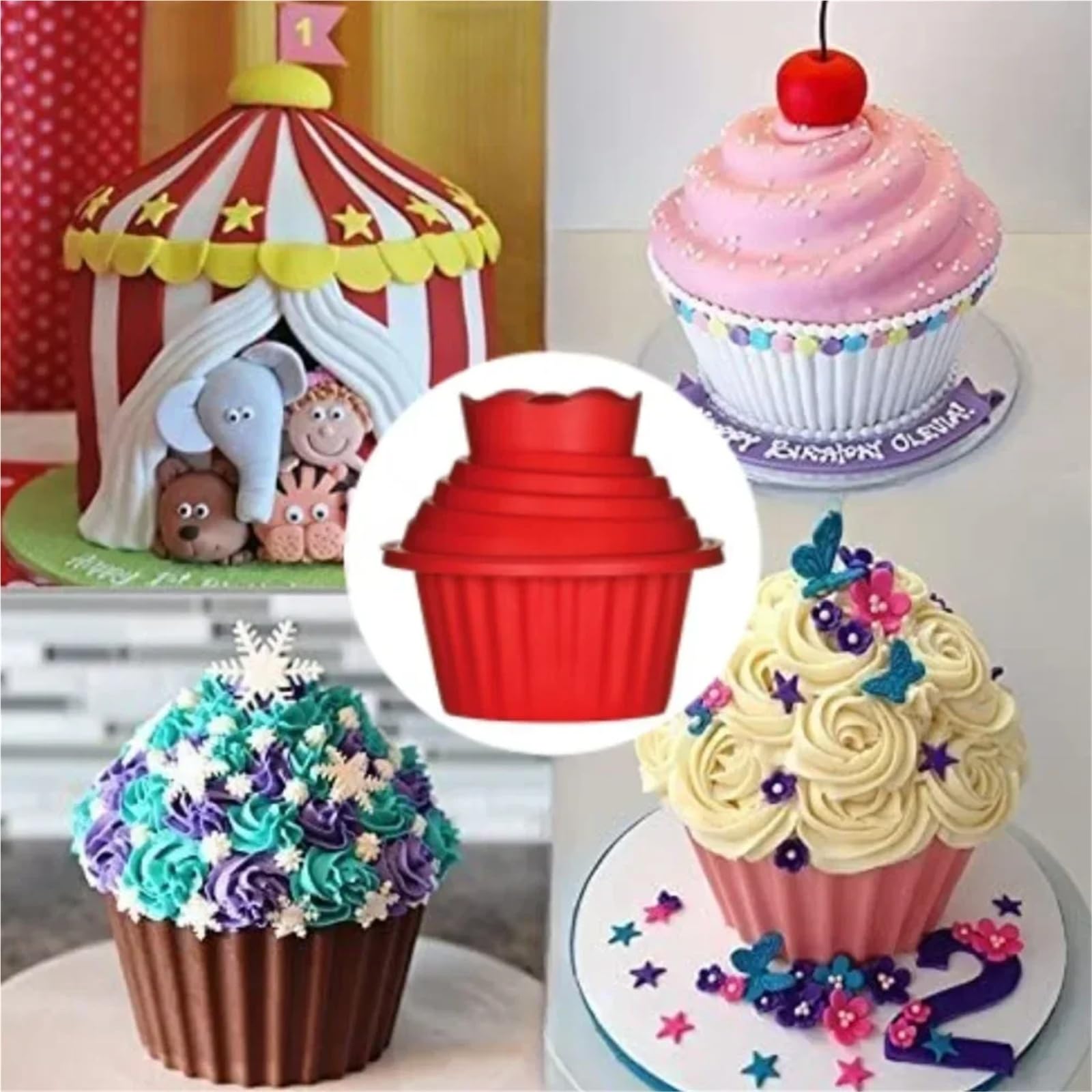 3 moules à cupcakes géants en silicone