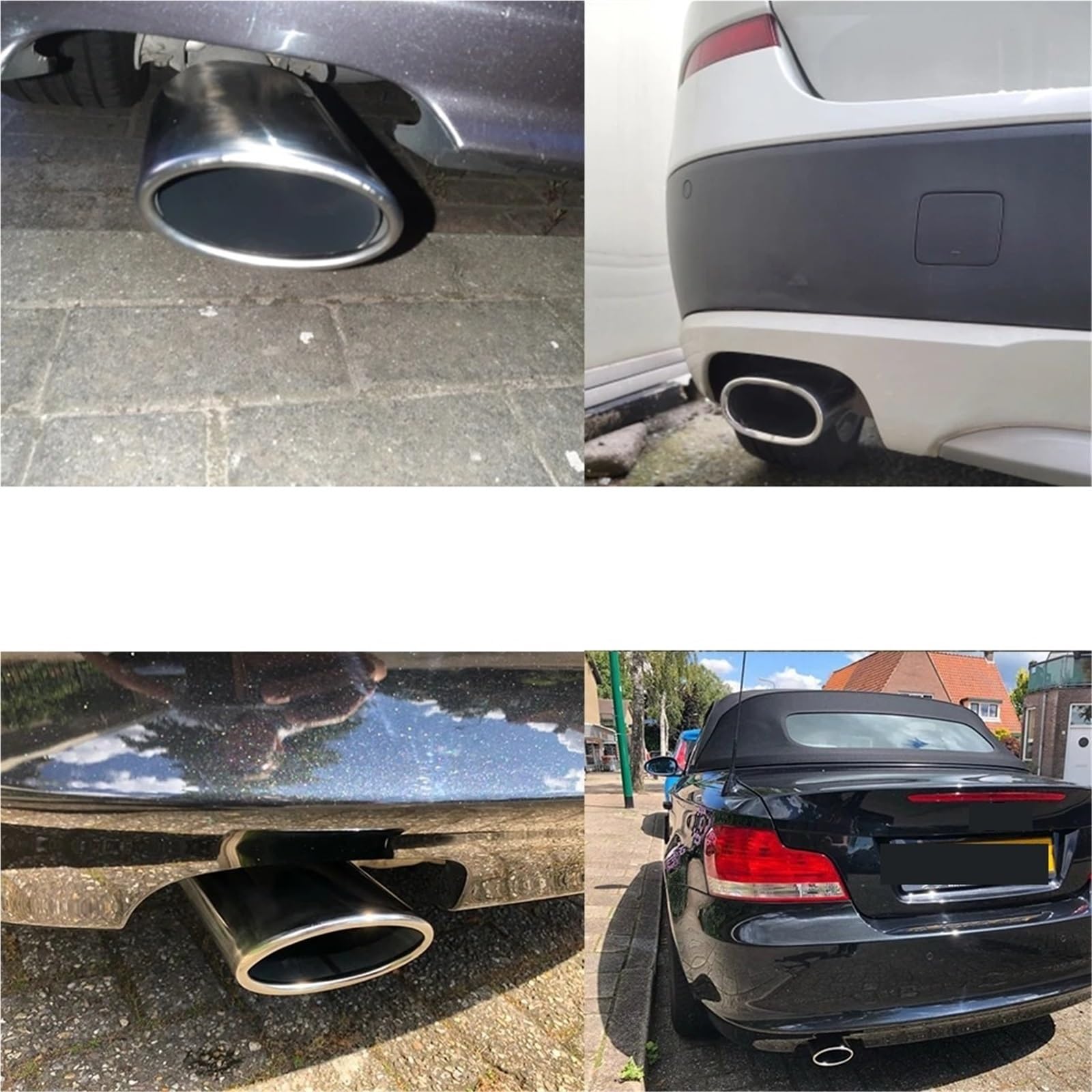 Tubo Salida Escape para BMW Serie 3 318 E90 E91 320d 318d 318i E92 E93 para X3 F25 20i 28i E83 2.0i Cubierta De Tubo De Escape De Acero Inoxidable para Automóvil Cola Silenciador Coche