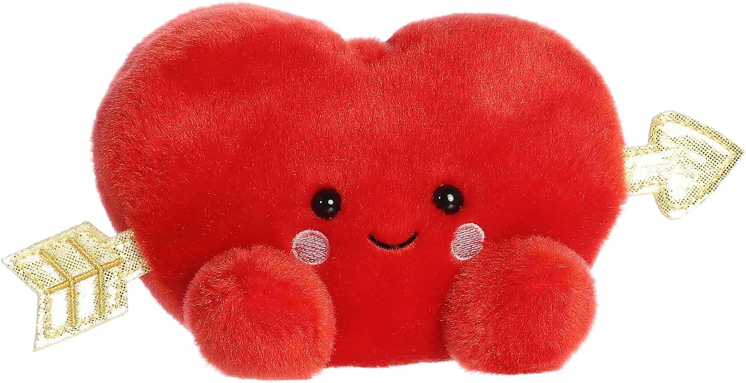 Aurora Adorable Palm Pals Romeo Cupid Heart Stuffed Animal - Fun Seasonal Plush For Kids and Adult Collectors - Perfect for Decorating Rooms and Valentine's Day - Red 5 Inches
