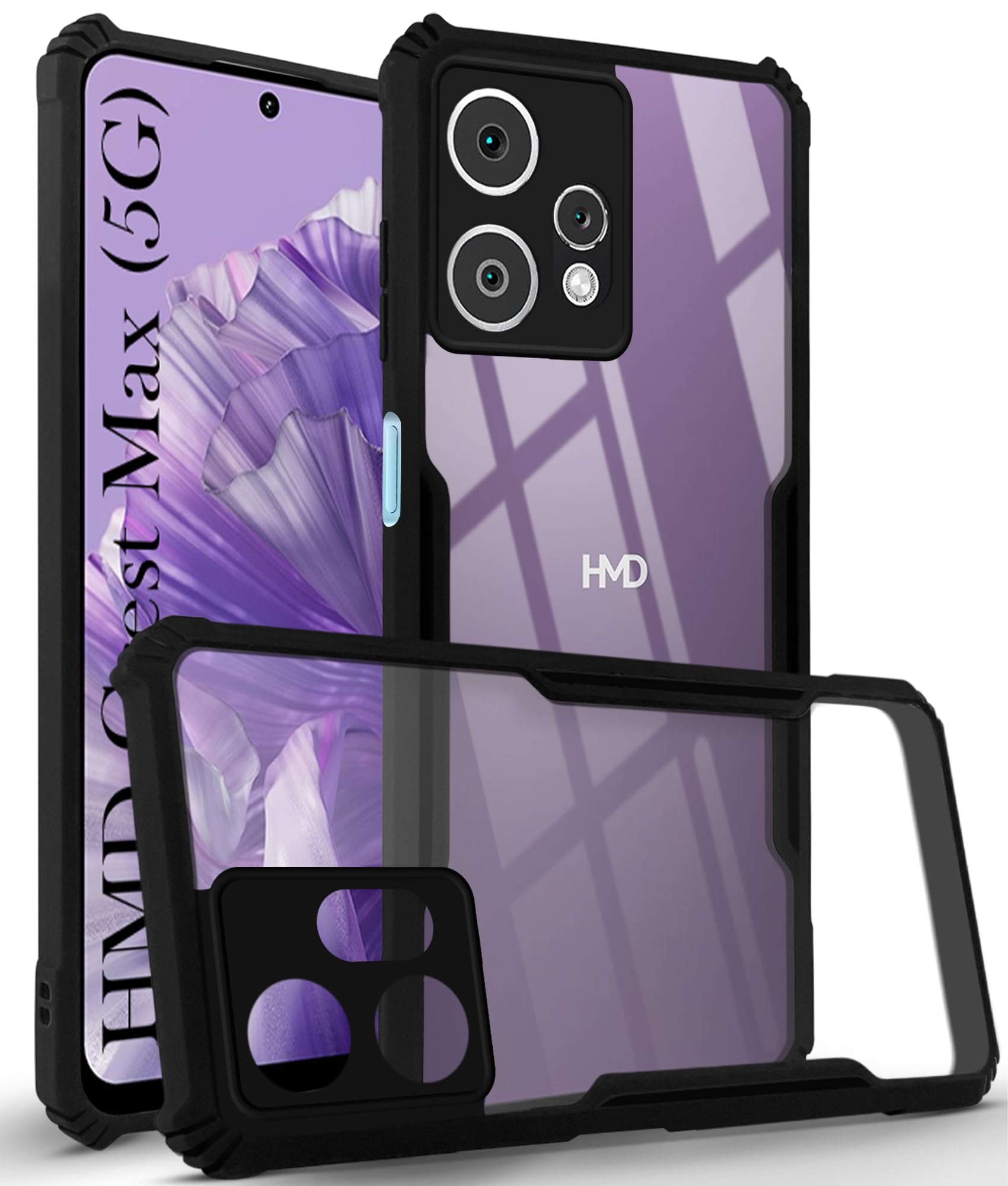 Jkobi Back Cover Case for HMD Crest Max 5G (Shockproof with Polycarbonate Clear Panel | Professional Black) (B0DFTKW4VJ) Amazon Price History, Amazon Price Tracker