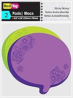 Vista 2 de Redi-Tag Thought Bubble Notes 2 blocs, 3 x 3 pulgadas, verde neón/morado (22102)