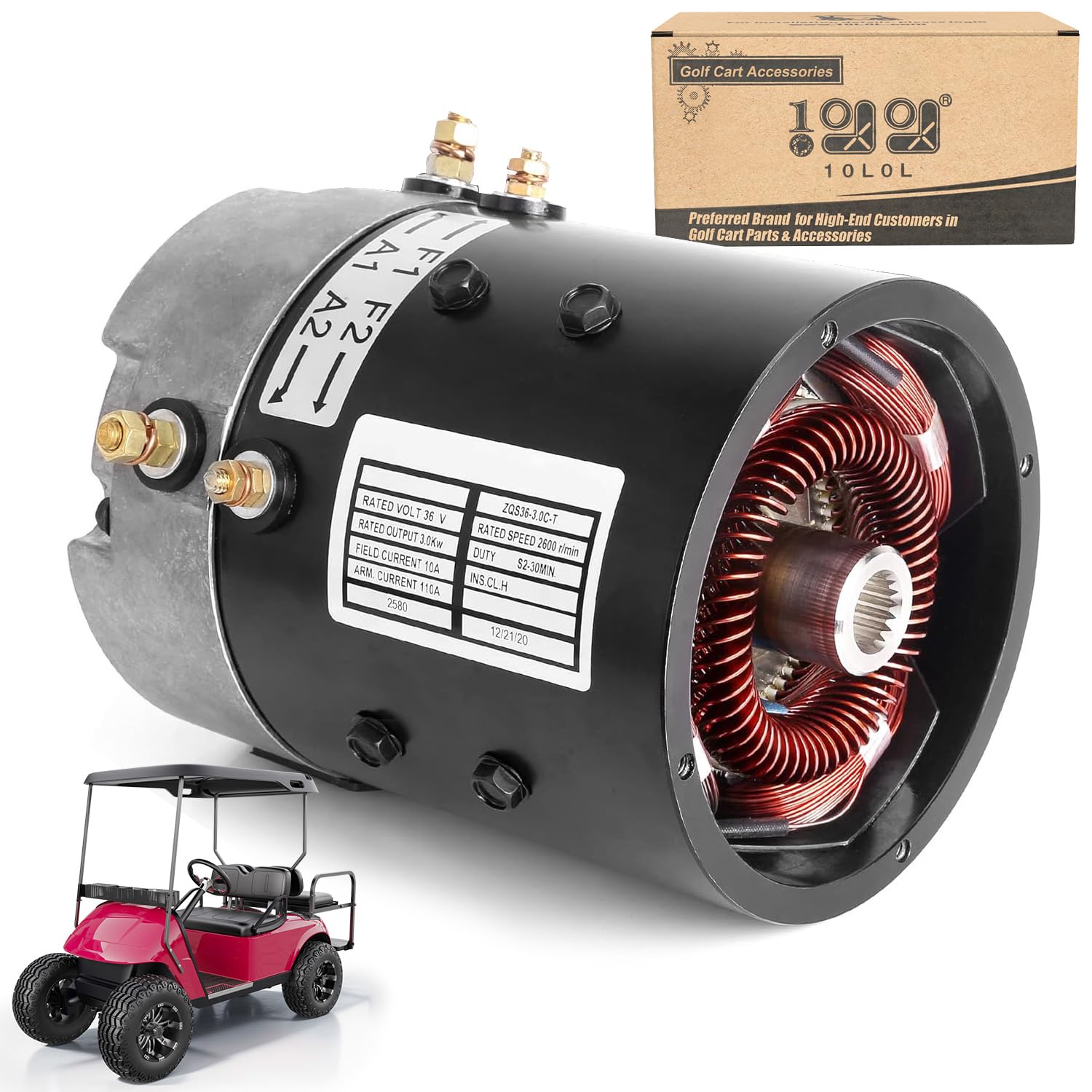 View 1 of 10L0L Electric Golf Cart Motor for EZGO TXT PDS