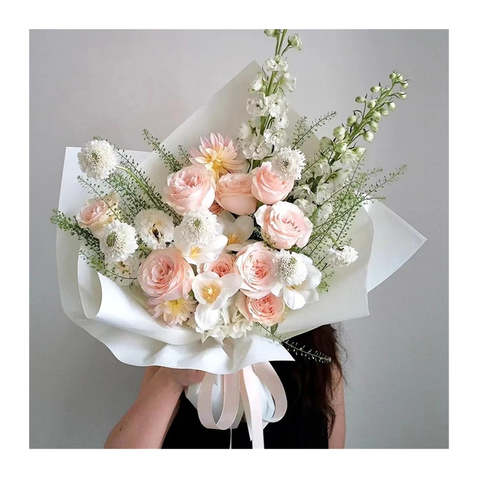 Geschenkverpackung, Geschenkpapier, mehrfarbig, 10 Yard, matte Rolle, gefrostetes Blumenstrauß-Geschenkpapier(34al)