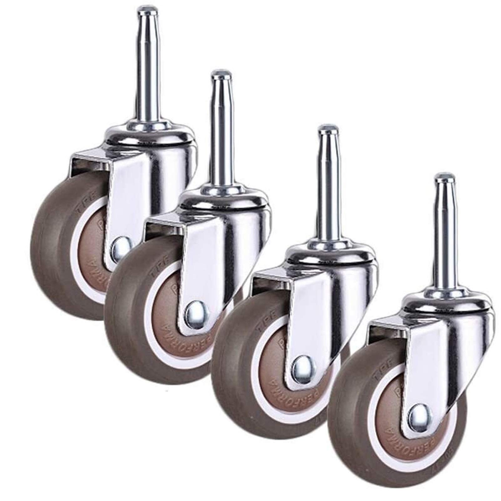 Roulettes de meubles avec freins M8 | Lot de 4 roues pivotantes en caoutchouc 360°