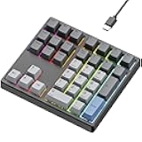 Kisnt Custom Mechanical Number Pad, QMK/VIA Programmable Hot Swappable Numpad 34 Keys Wired USB RGB Backlit Numeric Keypad with PBT Keycaps for Laptop, MacBook,Compact Keyboards (Black, Linear Switch)