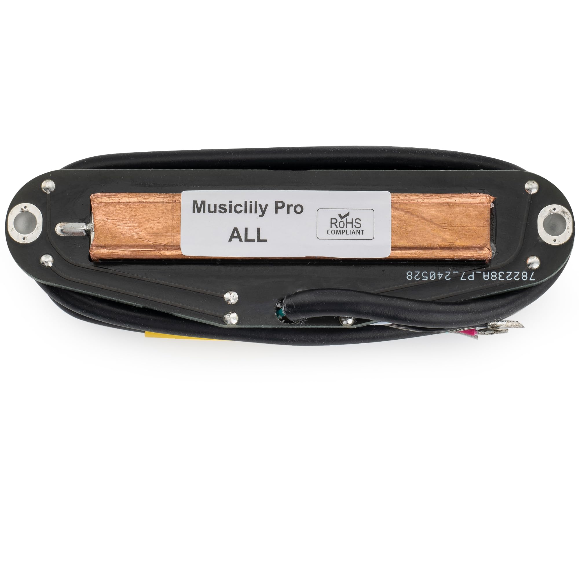 Musiclily Pro ST-DPHC Ceramic Dual Single Coil Sized Humbucker Pickup 13.2K Super Distortion for Strat Style Electric Guitar White Body Black Rail - Image 4