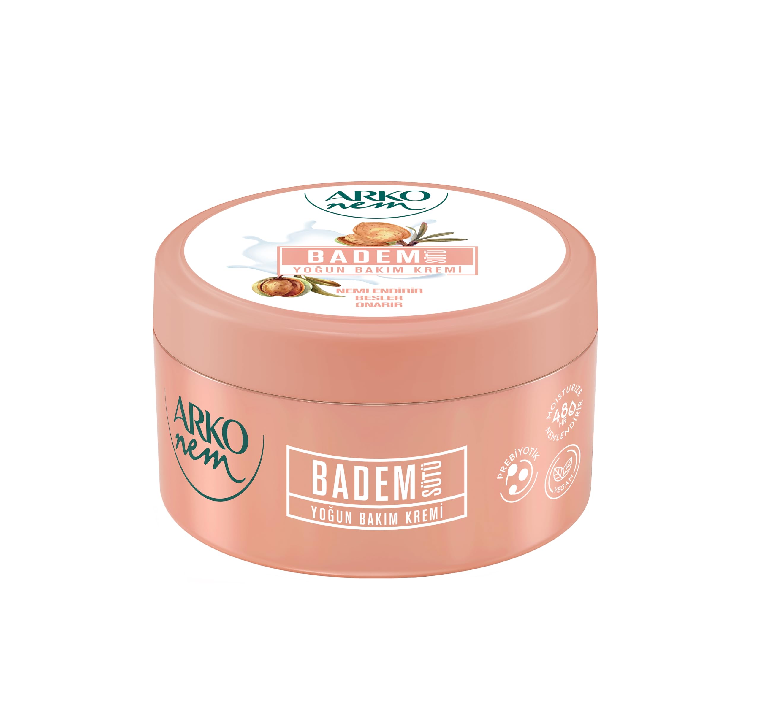 Arko NEM Luxurious Moisturising Cream | Almond Milk Formula | 250Ml Tub | Lightweight Suitable For Daily Use