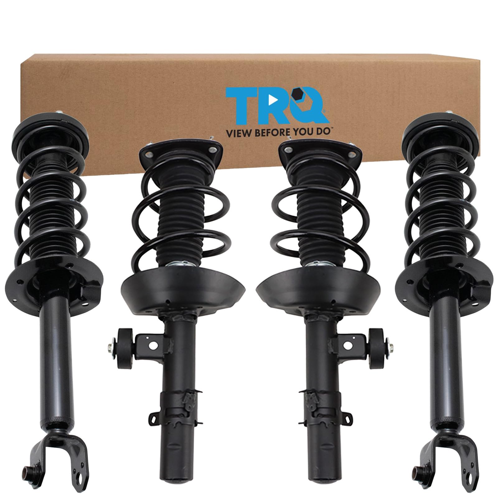 TRQ Front and Rear Strut &amp; Coil Spring Assembly Set Driver &amp; Passenger