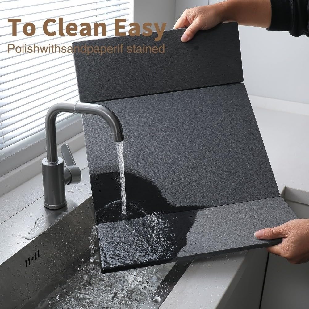 Tapis Égouttoir Silicone PU Absorption Rapide Cuisine(Dark gray)