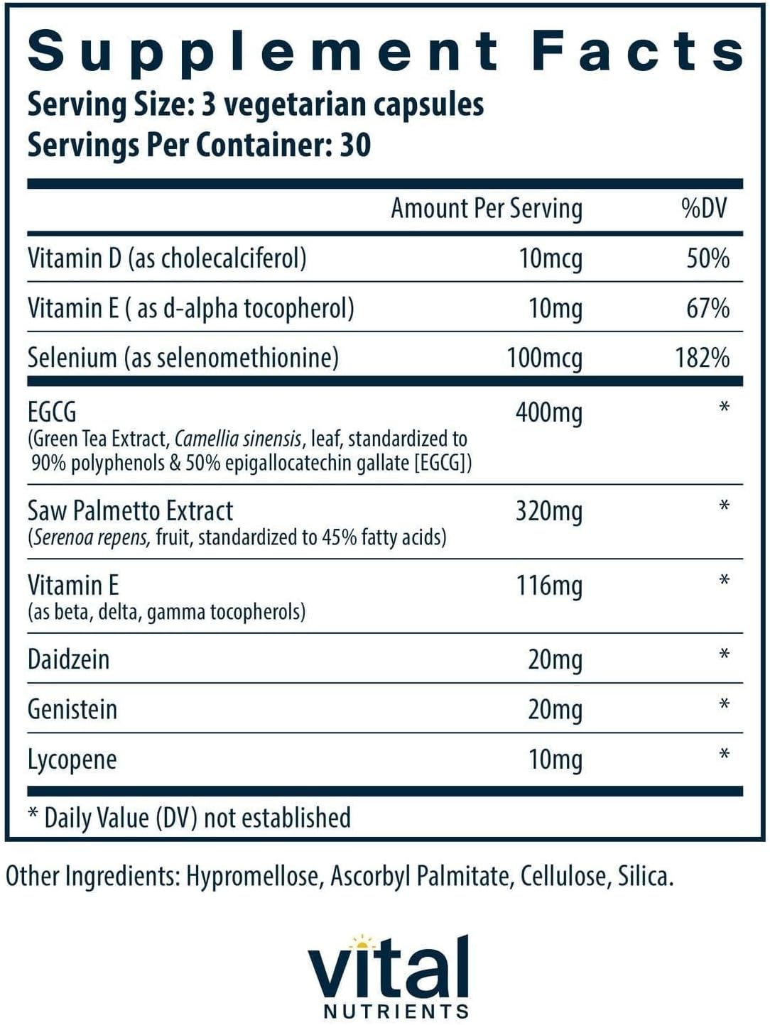 Vital Nutrients - Prostate Health Tx - Evidence-Based Prostate Support - 90 Vegetarian Capsules per Bottle