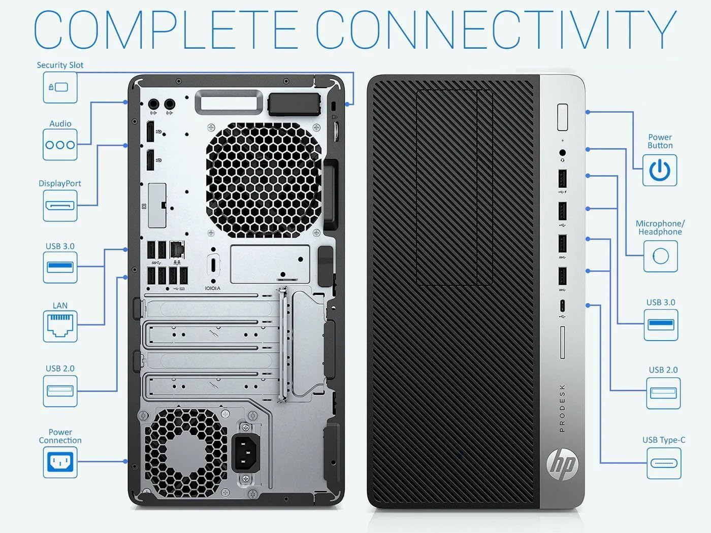 HP ProDesk 600G4 Tower Desktop Computer | Intel i7-8700 (3.4) | 32GB DDR4 RAM | 1TB SSD Solid State | Wi-Fi 5G + Bluetooth | Windows 11 | Home or Office PC (Renewed)