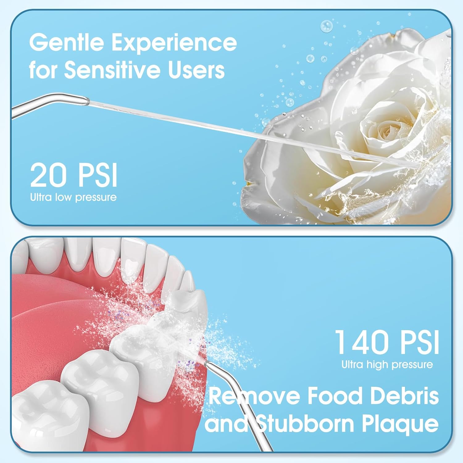 Water Flosser, Rechargeable 300ML IPX7 Waterproof Cordless Portable Oral Irrigator with 4 Modes & 6 Replaceable Jet Tips-Professional Flossing Cleaner for Daily Home Use,Travel,Gums,Braces Care-Black