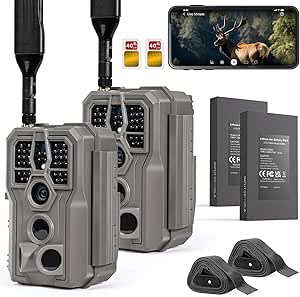 GardePro X66 Pro 2-Pack Cellular Trail Cameras, Live View, Built-in GPS, 7800mAh Battery, Shared Data Plan, On Demand HD Photo & Video, Compatible with Verizon/AT&T/T-Mobile asin的图片
