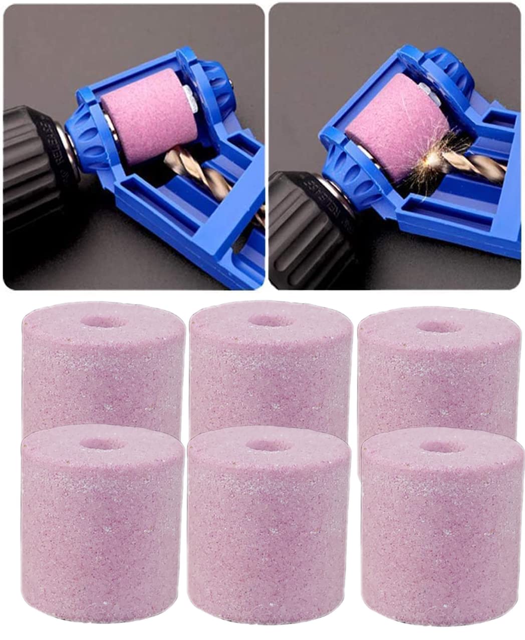 Portable Drill Bit Sharpener Stone Powered Parts Corundum Grinding Wheel for Iron-Based Drill Bits (Stone Only) (6)