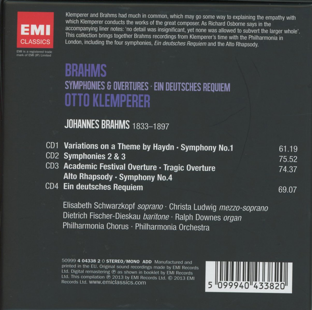 Brahms: Sinfonien, Ouvertüren, Alt-Rhapsodie, Haydn-Variationen & Ein Deutsches Requiem