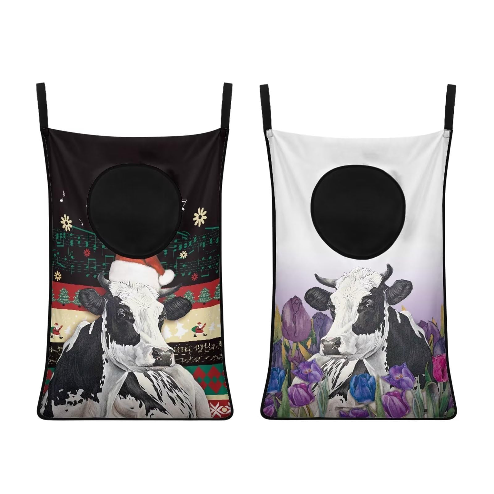 Xpyiqun Farm Cow Laundry Bags Hanging Laundry Hamper 2 Piece Laundry Basket, 29H