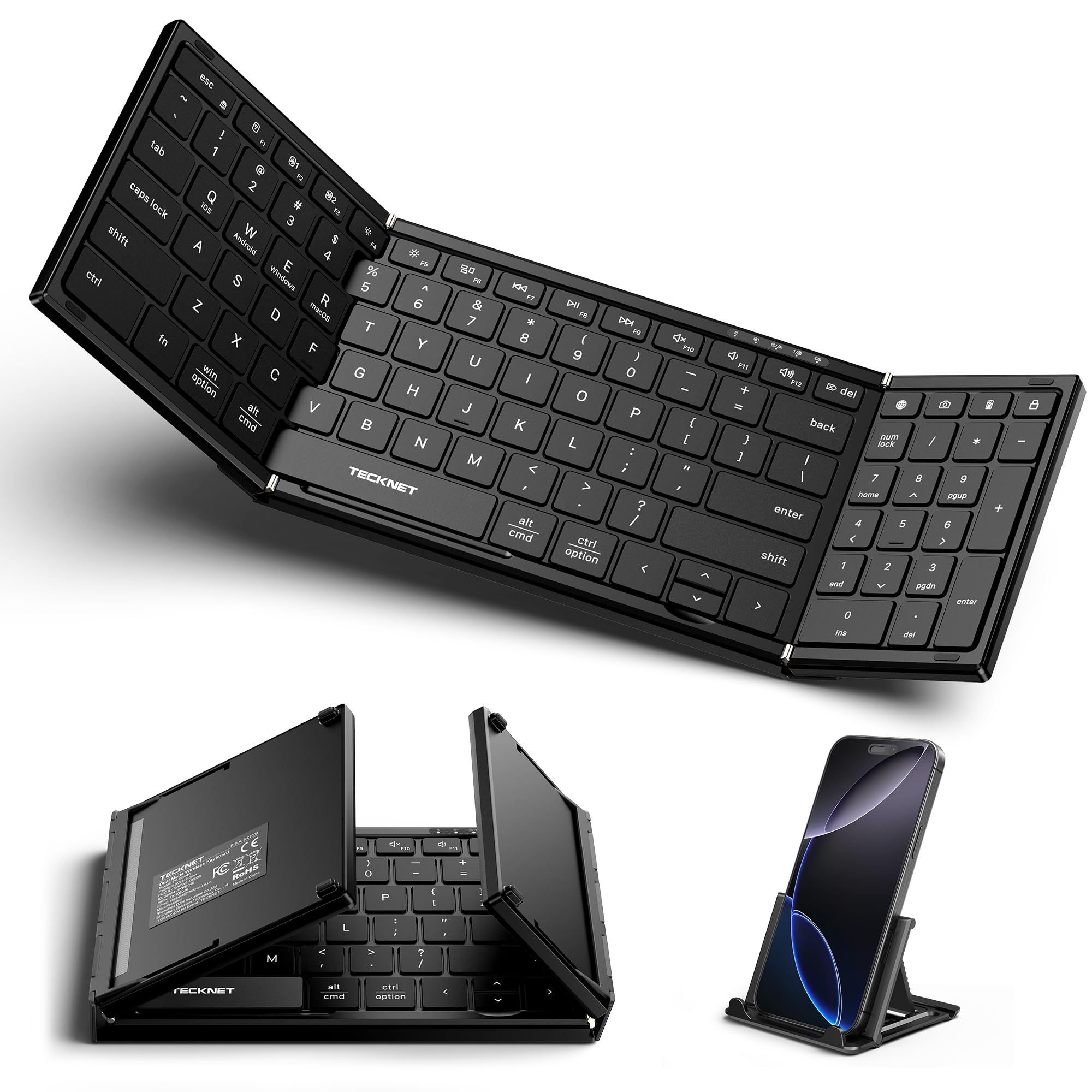 TECKNET Wireless Foldable Bluetooth Keyboard