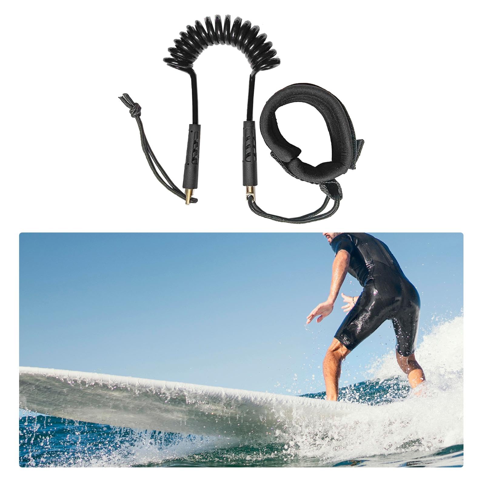 2 Piezas Leash de Surf para Tabla con Cuerda Telescópica Correa de Muñeca Accesorio de para TPU Alta Elasticidad Adecuado Pa