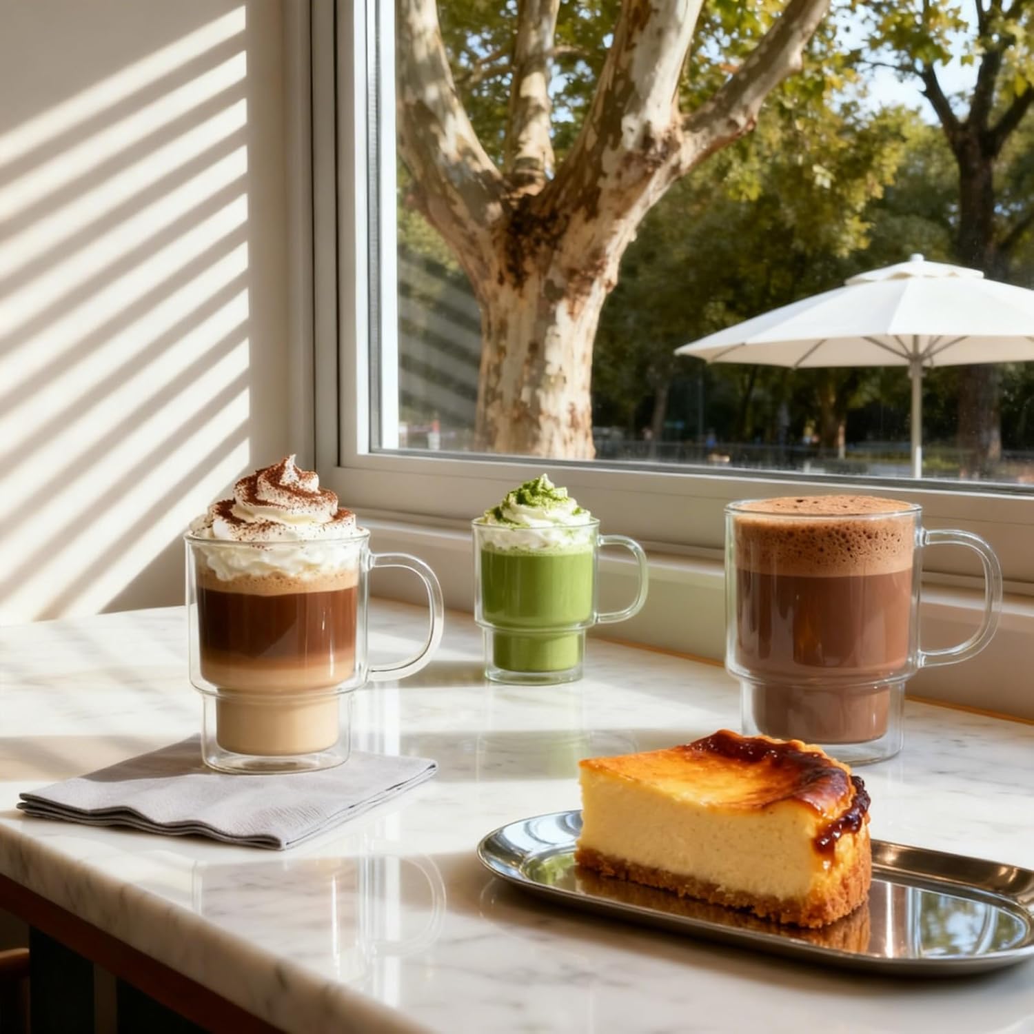 INSETLAN 16oz Double Wall Glass Coffee Mugs Set of 2, Insulated Borosilicate Cups with Handles, Clear Heat Resistant Glasses Mugs for Hot Beverages, Cappuccino, Espresso, Latte, Tea - Image 3