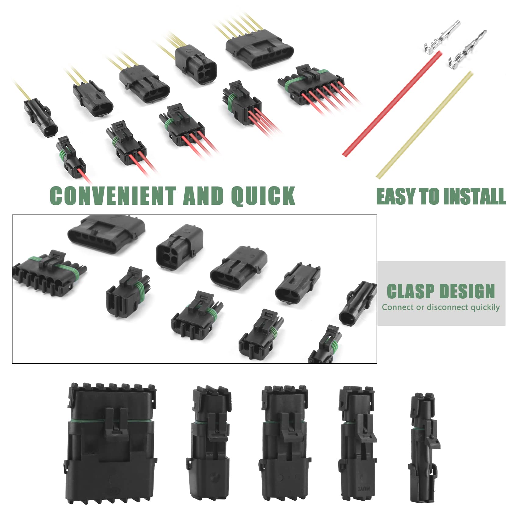 【️CHANEL】METEO CONNECTOR 500ml MUYI 329PCS Weather Pack Connectors Kit, 23 Sets Waterproof