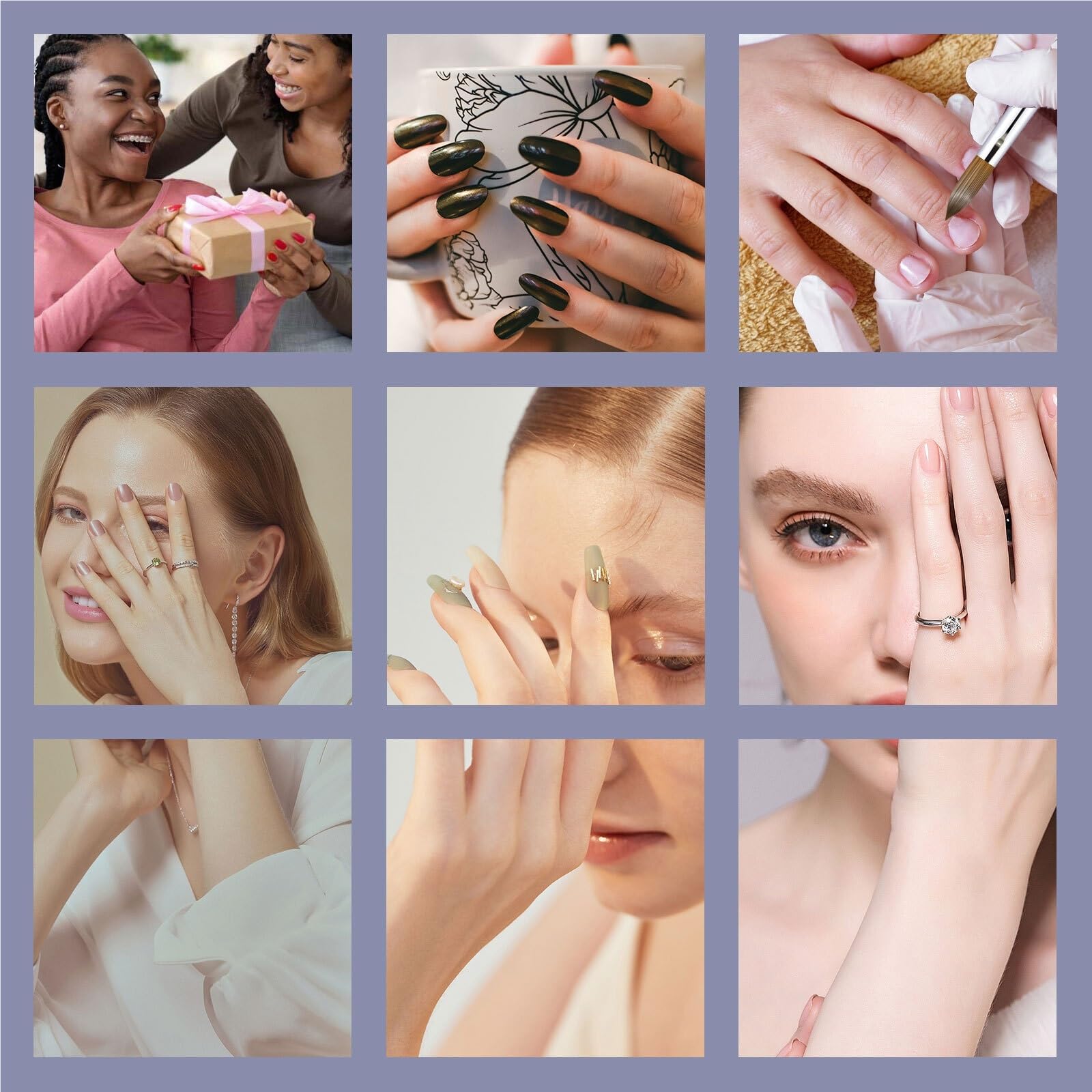 Pennelli unghie Pennello for nail art for applicazione professionale per il Fai Da Te(Color5)