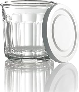 Luminarc Arc International Working Storage Jar/DOF Glass with White Lid (Set of 4), 14 oz, Clear