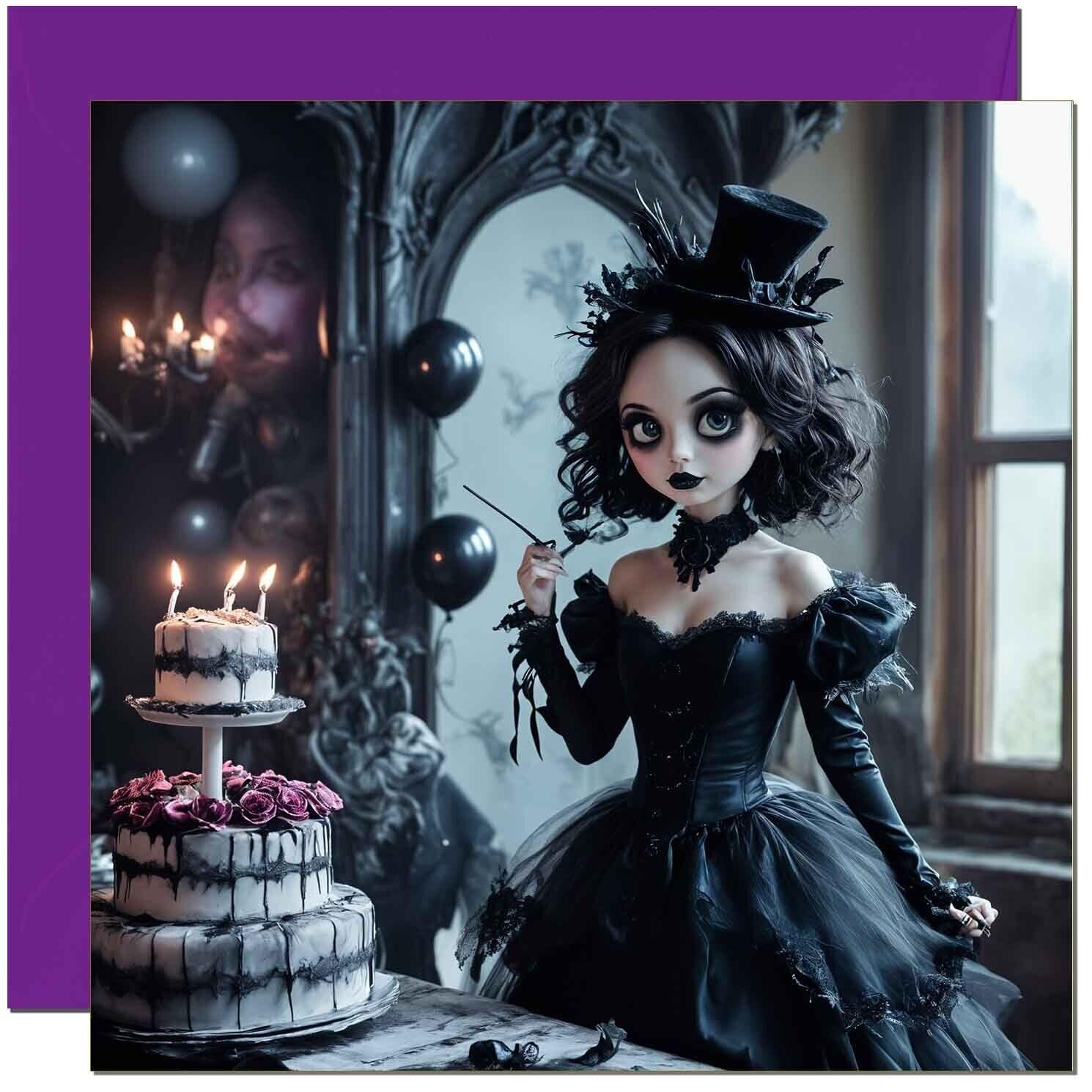 Biglietto di compleanno gotico ragazza per donne goth Bday