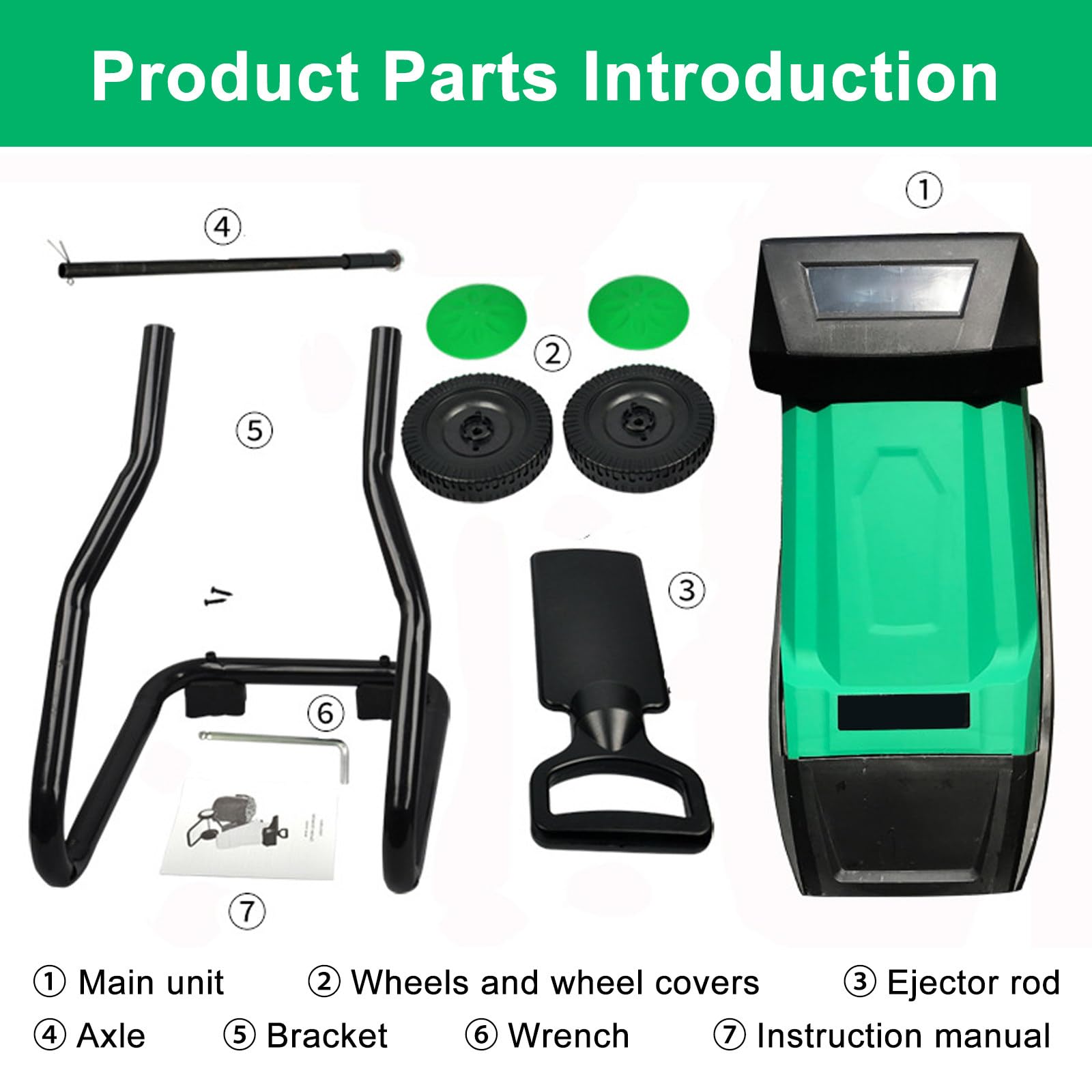 Trituradora De Ramas EléCtrica AutomáTica De 2400 W, 4500 RPM para Ramas De 0 A 40 Mm, con Bolsa Recolectora De 50 L Green