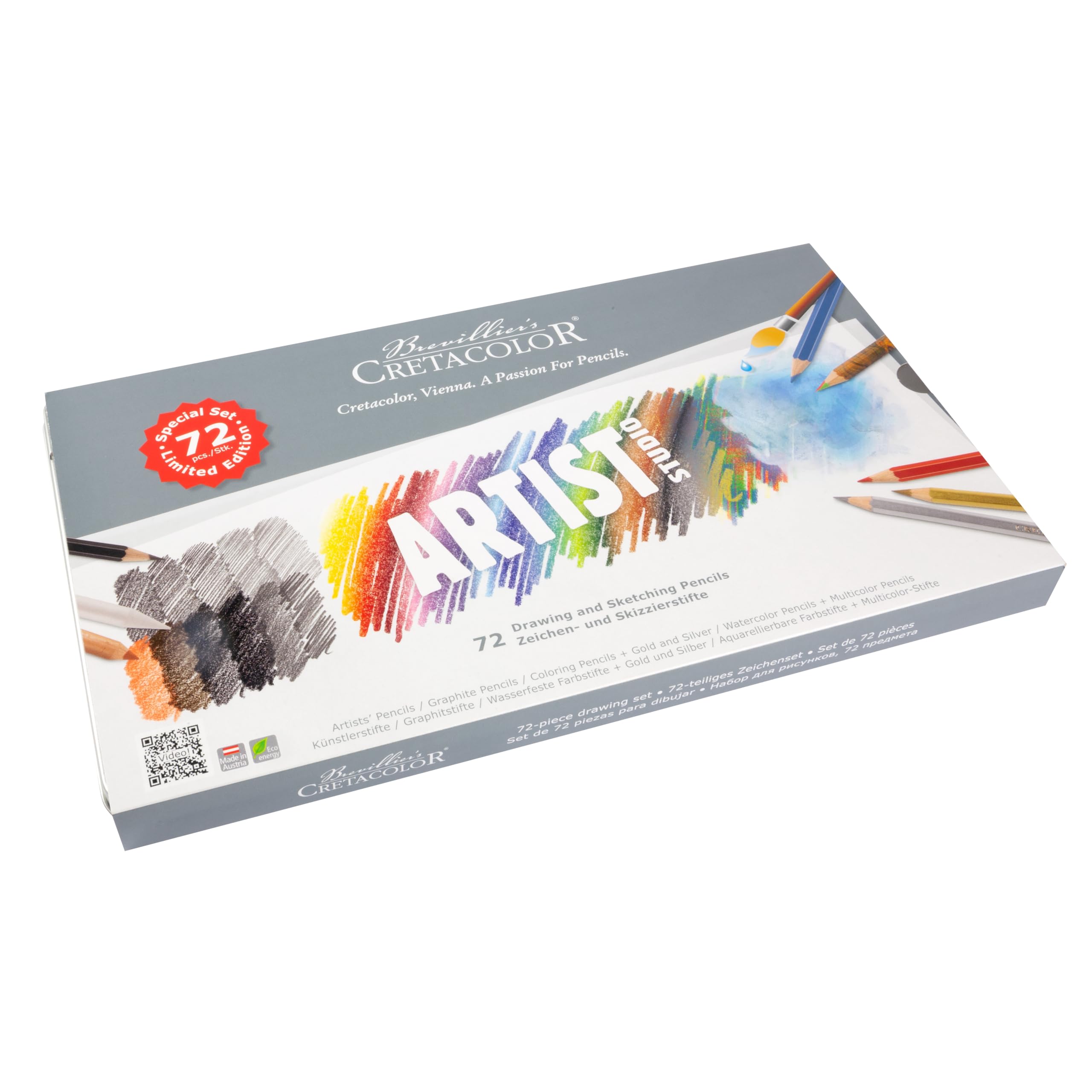 CRETACOLOR Artist Studio XXL Set | 72 Teile | hervorragende Qualität, 465 72, Gold