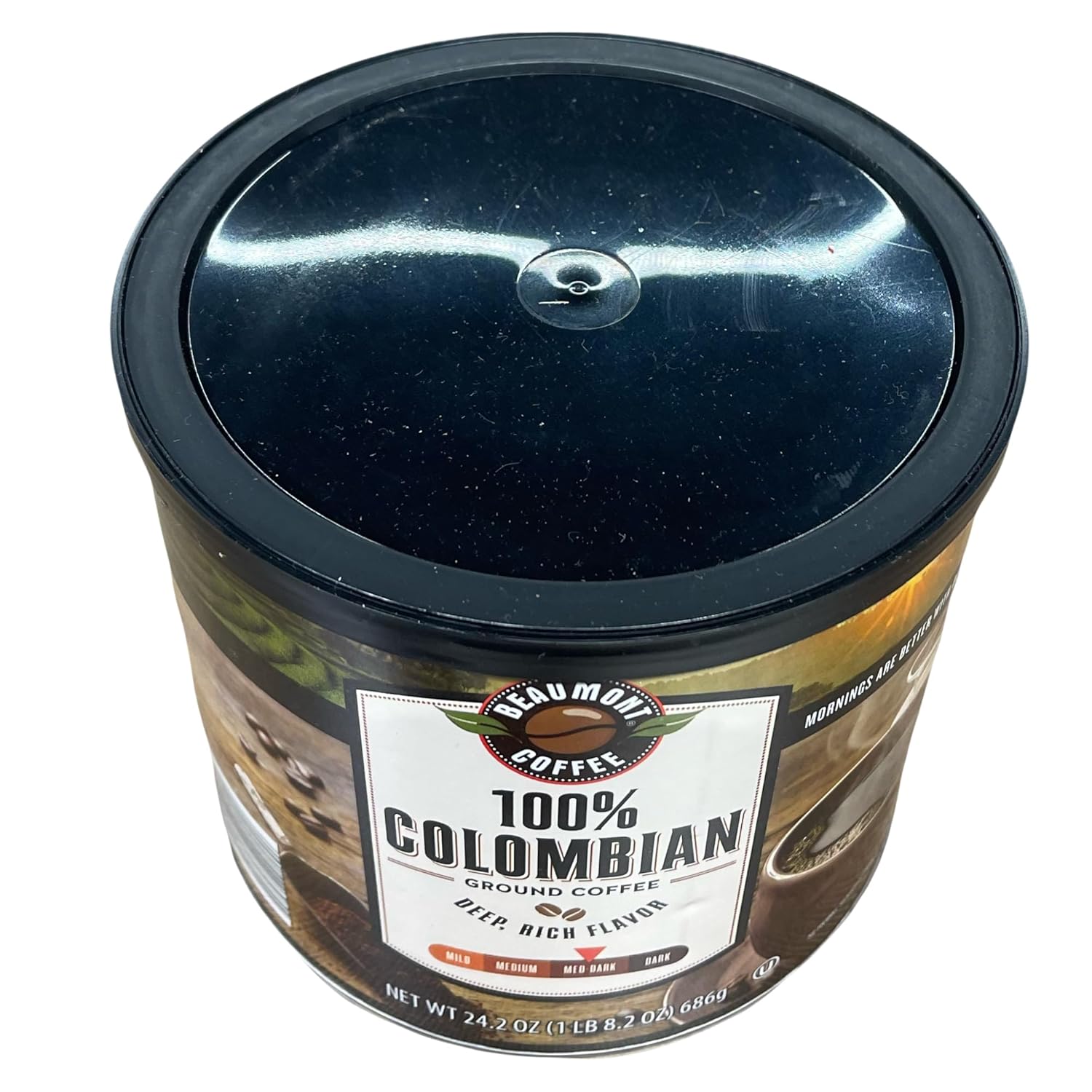 100% Colombian Ground Coffee, Medium-Dark Roast, Deep Rich Flavor, 24.2 oz