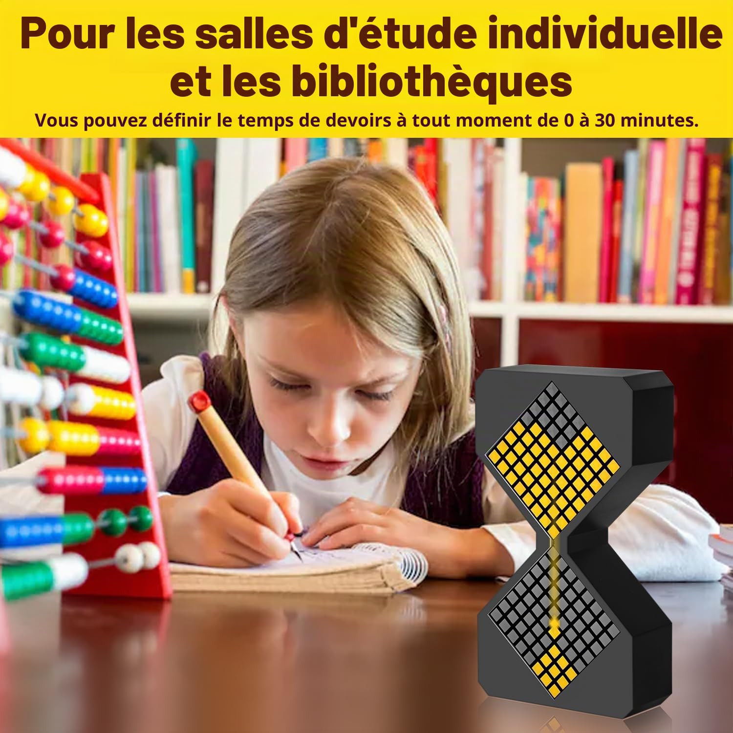Sablier numérique à LED avec détection de gravité, 1 à 30 minutes, temps de sable réglable, jouet sensoriel pour la relaxation, minuterie