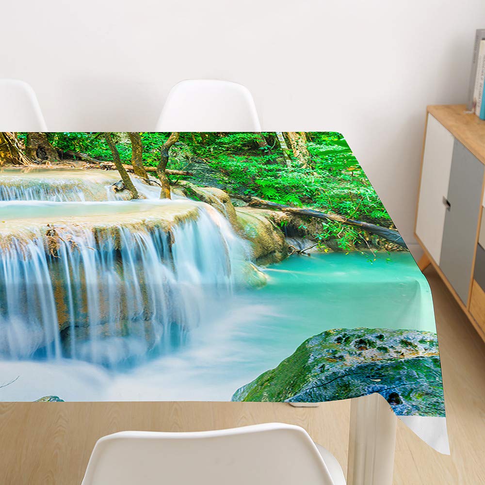 FANSU Tovaglia Plastificata PVC Rettangolare, Tinta Unita Stile Semplice Tovaglie Cerata Impermeabile Antimacchia Lavabile Copritavolo per Soggiorno Cucina Giardino Feste (120x160cm,Colore Cachi
