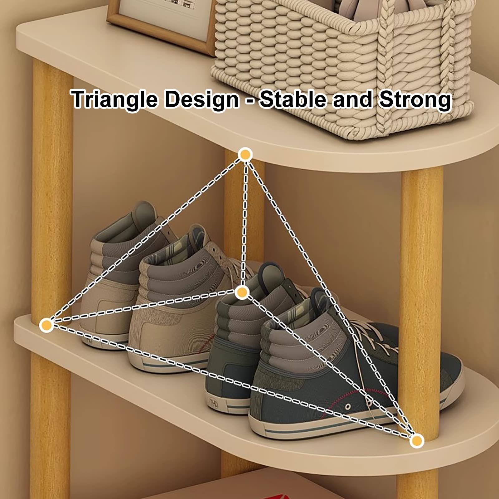 Organizador de Zapatos de Madera para Entrada, gabinete de Almacenamiento de Zapatos y Botas de 10 Niveles, Torre de Zapatos Multifuncional para Entrada de Puerta, Organizador de Zapatos Que